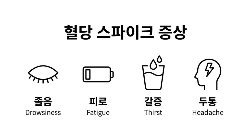 혈당 스파이크 증상 5가지 – 내 몸이 보내는 경고 신호