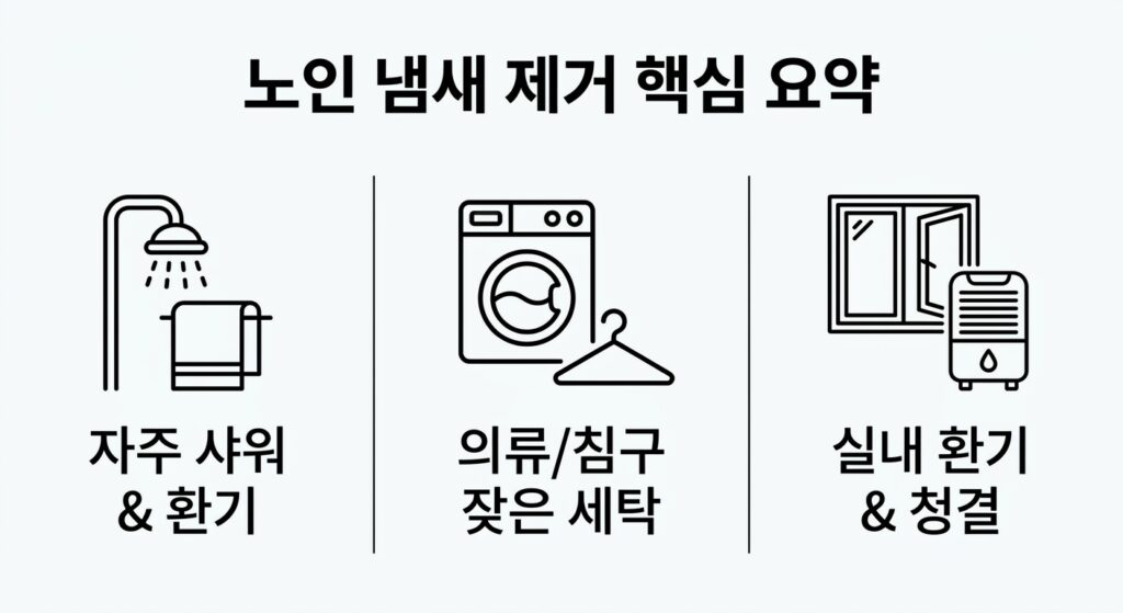 노인 냄새 제거 방법 7가지 – 과학적으로 검증된 실전 팁
