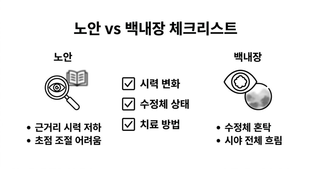 노안과 백내장 차이, 집에서 확인하는 3가지 방법