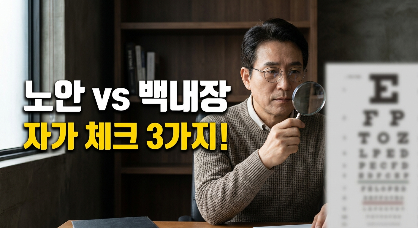 노안과 백내장 차이 | 집에서 구분하는 3가지 자가 체크법